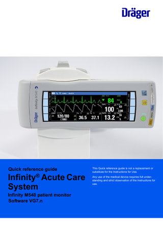 M540 Quick Reference Guide sw VG7.n Sept 2018