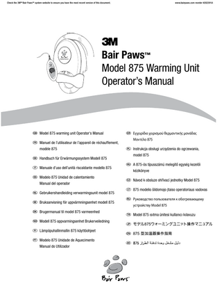 3M Bair Paws  Model 875 Operators Manual