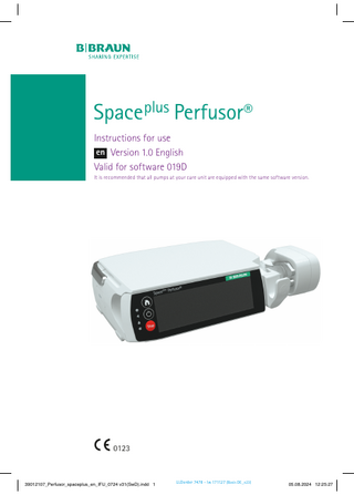 Space Plus Prefusor Instructions for Use Ver 1.0