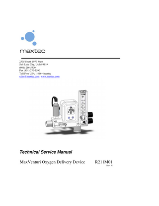 MaxVenturi Technical Service Manual Rev H