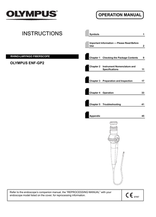 ENF-GP2  RHINO-LARYNGO FIBERSCOPE Operation Manual July 2019