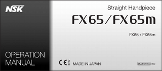 FX65 and FX65m Straight Handpiece Operation Manual