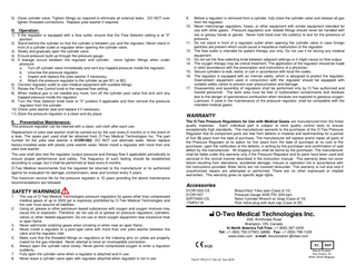 01R Series Medical Gas Pressure Regulator Instruction For Use Rev 23 Nov 2016 