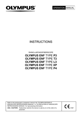 ENF-P3  RHINO-LARYNGOFIBERSCOPE Operation Manual  Aug 2006