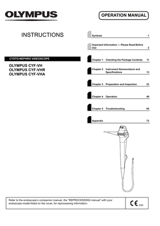 CYF-Vxx series CYSTO-NEPHRO VIDEOSCOPE Instructions Feb 2022