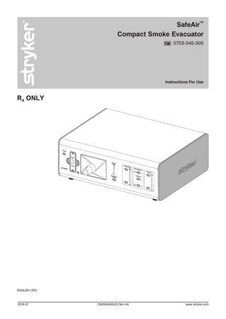 SafeAir Compact Smoke Evacuator Instructions for Use Rev AA July 2019