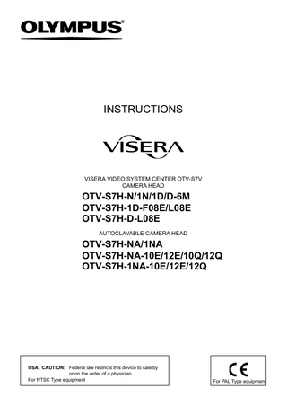 OTV-S7H-xx  VISERA  AUTOCLAVABLE CAMERA HEAD Instructions June 2018