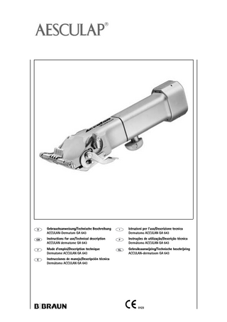 ACCULAN- Dermatom GA643 Instructions for Use April 2009