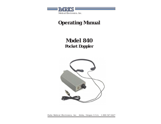 Model 840 Operating Manual Ver1.0