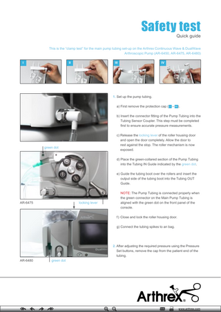 Model AR- 6400 series Continuous Wave & DualWave Safety Test Quick Guide Rev C