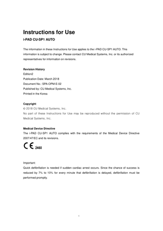 i-PAD SP1 AUTO Instructions for Use Edition 2