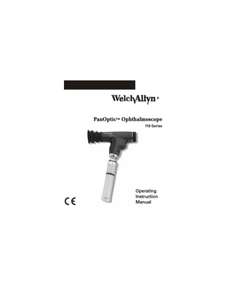 PanOptic Ophthalmoscope 118 Series Operating Instruction Manual Rev B