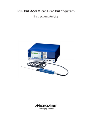 MicroAire PAL System Instructions for Use