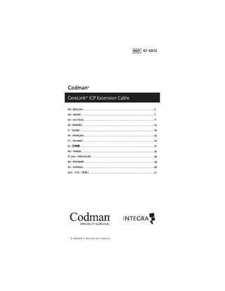 CereLink ICP Extension Cable Instruction for Use Rev C Jan 2021