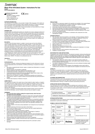 Motec Wrist Arthrodesis System Instructions for Use