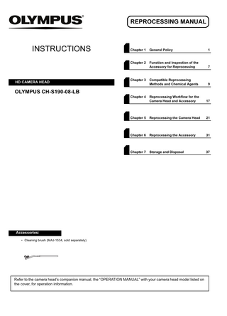 CH-S190-08-LB HD CAMERA HEAD Reprocessing Manual March 2014