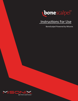 BoneScalpel System Instructions for Use Rev W