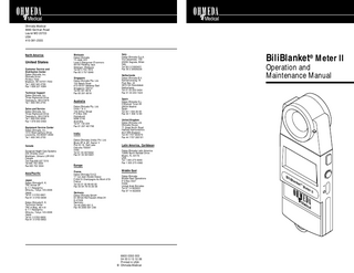 Ohmeda BiliBlanket Meter 2 Operation and Maintenance Manual April 2000