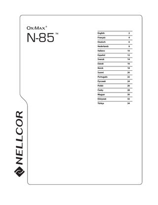 OxiMax N-85 SpO2 Accuracy Spec Grid. Rev A June 2006