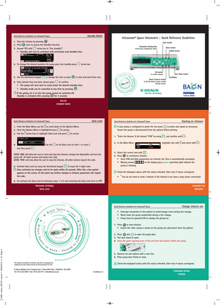 Infusomat Space Volumetric Quick Reference Guidelines Sw F, G.H and J Sept 2014