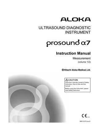 prosound -α 7 Instruction Manual Measurement Volume 1 of 2 rev 8