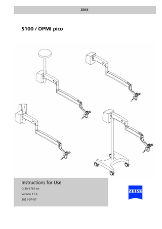 OPMI pico -S100 Suspension Arm Instructions for Use Ver 11.0 July 2021