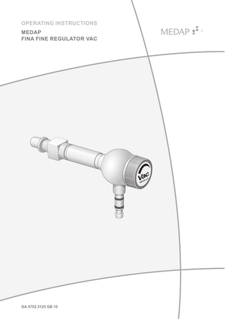 MEDAP FINA Fine Regulator Vac Operating Instructions Ver 10 July 2020