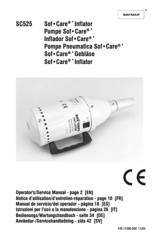 SC525 SofCare Inflator Operators and Service Manual