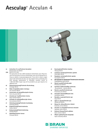 Acculan 4 GA334 Reciprocating Saw Instructions for Use Oct 2020