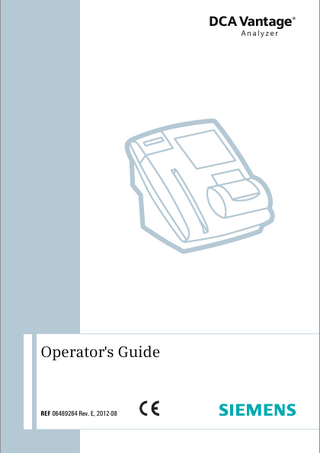 DCA Vantage Operators Guide Rev E Aug 2012