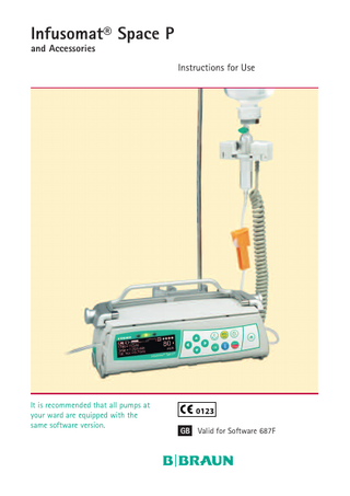 Infusomat Space P Instructions for Use Sw 687F