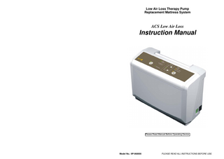 Model No. 9P-060000 ACS Low Air Loss Instruction Manual