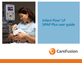 Table of contents Section 1: Circuit setup... 1 Open bed or crib and isolette... 2 Abdominal sensor... 3 Pressure nomogram for Infant Flow LP system... 4 Alarm test... 5–6 Two point oxygen calibration... 7–8 Disable oxygen sensor... 9 Startup menu and leak test... 10–11 Section 2: Operation... 12 Soft key operation... 13–14  Operation modes... 15 Alarm Set/Confirm screen... 16 Mode Select screen... 17 Parameter Adjust screen... 18 Incompatible settings... 19 Main screen... 20 Monitored Parameter screen... 21 Alarm management... 22 Final check and routine inspection... 23 Troubleshooting... 24 Notes... 25  i  