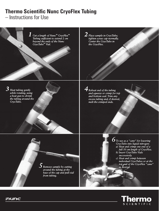 Nunc CryoFlex Tubing Instructions for Use Ver 4.1