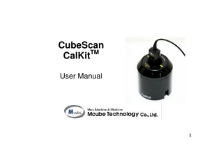 CubeScan CalKit User Manual Rev 2.1 Dec 2010