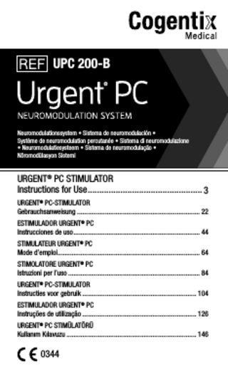 UPC 200-B Urgent PC Stimulator Instructions for Use Reg G Sept 2016