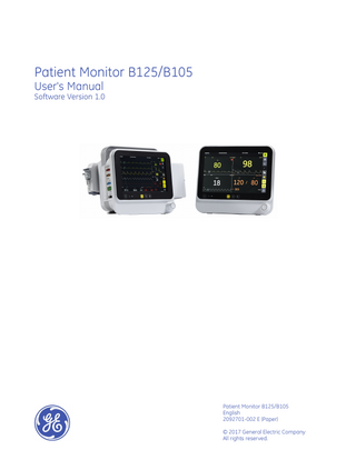 B125 and B105 Users Manual Sw ver 1.0 April 2017