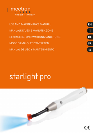 USE AND MAINTENANCE MANUAL MANUALE D’USO E MANUTENZIONE GEBRAUCHS- UND WARTUNGSANLEITUNG MODE D’EMPLOI ET D’ENTRETIEN MANUAL DE USO Y MANTENIMIENTO  starlight pro  