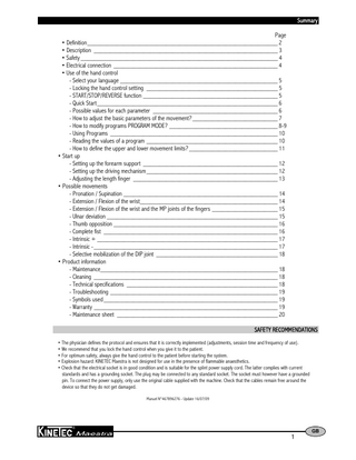 Maestra Hand Wrist CPM Manual Updated July 2009