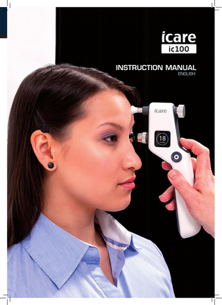 Icare ic100 tonometer manual  ENGLISH  TONOMETER Icare® ic100 INSTRUCTION MANUAL TA011-047 EN-1.4 The information in this document is subject to change without prior notice. In a conflict situation the English version prevails. This device complies with: Medical Device Directive 93/42/EEC Canadian Medical Device Regulations RoHS Directive 2011/65/EU Copyright © 2017 Icare Finland Oy Made in Finland Icare Finland Oy/Tiolat Oy Äyritie 22, FI-01510 Vantaa, Finland Tel. +358 9 8775 1150, Fax +358 9 728 6670 www.icaretonometer.com, info@icarefinland.com  TABLE OF CONTENTS Safety instructions  3  Intended use  4  Introduction  4  Package Contents  4  Parts of the tonometer  4  Installing or changing the batteries  5  Turning the tonometer on  5  Loading the probe  5  Probe base light indication  5  Measurement  6  Menu functions  8  MEASURE – Access to measurement  8  HISTORY – Old measurements  8  SOUND – Setting of Tonometer buzzer  8  LIGHT – Setting of Probe base light  8  LANGUAGE – Language setting  8  INFO – Device information  8  Turning the tonometer OFF  8  Error and info messages  9  Measurement flow chart  10  Accessories  11  Technical information  11  Performance data  11  Maintenance  12  Replacing / cleaning the probe base  12  Cleaning the tonometer  12  Returning the Icare tonometer for servicing / repair  12  Periodic Safety Checks  13  Symbols  13  Electromagnetic declaration  13  Guidance and manufacturer’s declaration  14  Electromagnetic emissions  14  Electromagnetic immunity  14  Recommended separation distances between portable and mobile RF communications equipment and Icare ic100  15  Notes  16  www.icaretonometer.com  2  