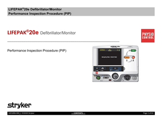 LIFEPAK 20e Performance Inspection Procedure (PIP)