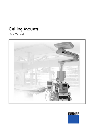 Ceiling Mounts Pendants User Manual 7 200 701 Issued Nov 2008