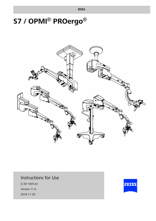 OPMI PROergo on a S7 Suspension Instructions for Use Ver 11.0 Nov 2018