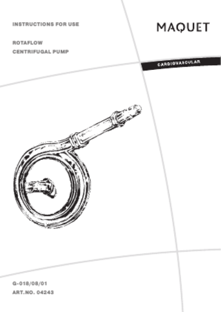 ROTAFLOW CENTRIFUGAL PUMP Instructions for Use G-018-08-01