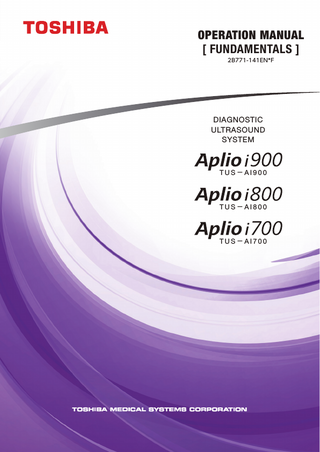 Aplio iXXX TUS-AIxxx series Operation Manual Fundamentals Rev F June 2016