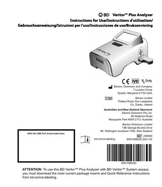 BD Veritor Plus Analyzer Instructions for Use Feb 2021