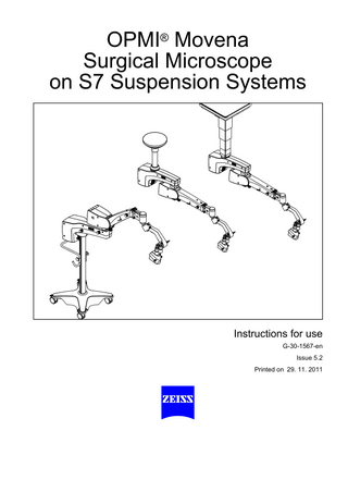 OPMI Movena Surgical Microscope on S7 Suspension Systems Instructions for use Issue 5.2