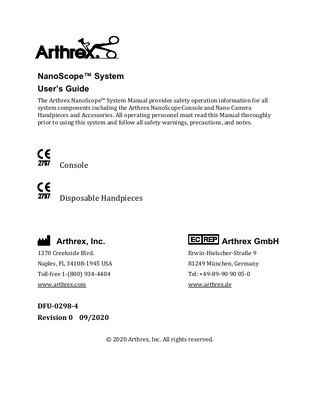 AR-3200-0030 NANOSCOPE Console User Guide Rev 0 Sept 2020