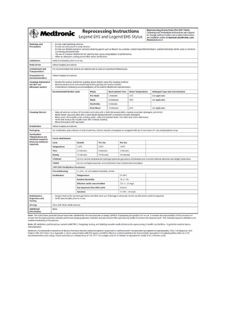 Legend EHS and EHS Stylus Reprocessing Instructions