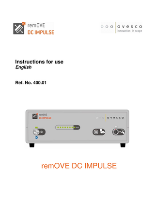 Instructions for use English  Ref. No. 400.01  remOVE DC IMPULSE  